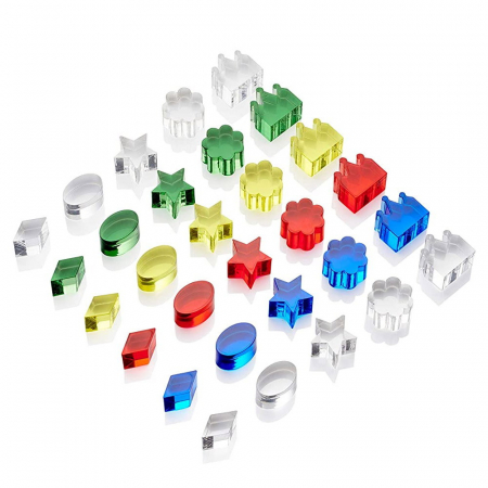 Jucării și Jocuri pentru copii - Cristale colorate transparente, set 30 de piese, TickiT, 3-8 ani