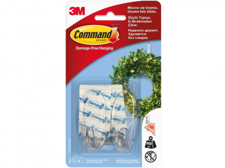 Birotică și Papetărie - Carlige design mediu transparent Command 3M