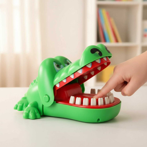 Jucării și Jocuri pentru copii - Joc Crocodilul la dentist pentru copii, interactiv, fara baterii