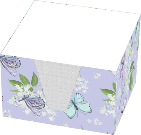 Birotică și Papetărie - Cub ALB hartie 9x9x6 cm -400 file Butterfly
