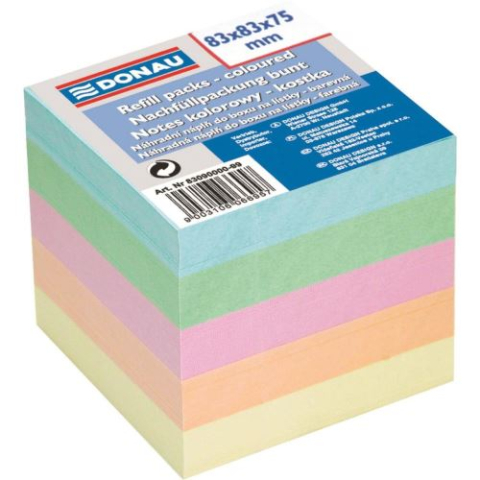Art & Craft si Artizanat - Cub hartie color DONAU 750 file pastel 83 x 83 x 75 mm infoliat *6/36