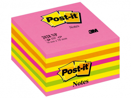 Birotică și Papetărie - Cub Notes adeziv Post-itNeon 76