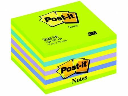 Birotică și Papetărie - Cub Notes adeziv Post-itNeon 76