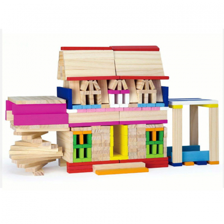 Jucării și Jocuri pentru copii - Set 250 Cuburi creative din lemn, de construit, Viga Toys