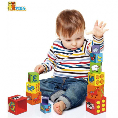 Cuburi de lemn Viga Toys [4]