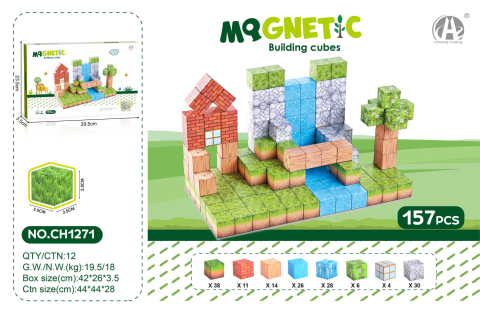 Cuburi magnetice - In natura 157 piese (2.5 cm) [2]