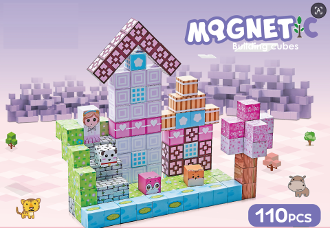 Cuburi magnetice  - Universul printeselor 110 piese (2 cm) [2]