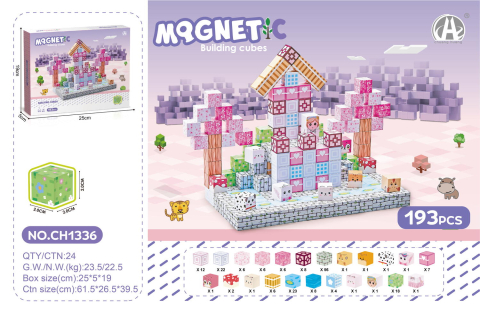 Cuburi magnetice  - Universul printeselor 193 piese (2 cm) [2]