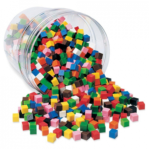 Jucării și Jocuri pentru copii - Cuburi multicolore (1cm)