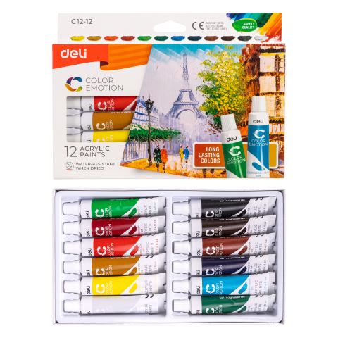 Culori acrilice 12 culori 12ml deli [3]