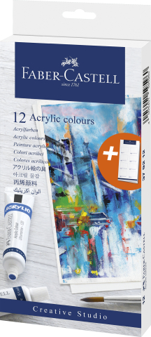 Culori acrilice 12 culori 20ml faber-castell [1]