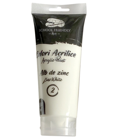 Markere POSCA, Carioci, Creioane si Vopsea Acrilica - Culori acrilice 200ml alb zinc premium sf art pigna