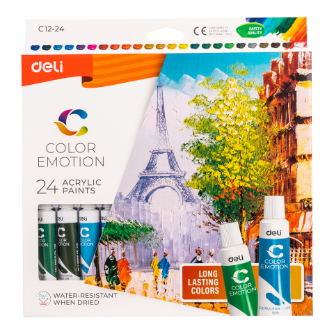 Markere POSCA, Carioci, Creioane si Vopsea Acrilica - Culori acrilice 24 culori 12ml deli