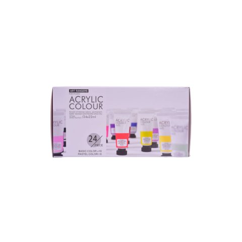 Culori acrilice Magi-Wap Art Rangers, 24 culori x 22ml, culori de baza, culori pastel, metalice, cu sclipici, FEA2422T-2 [1]