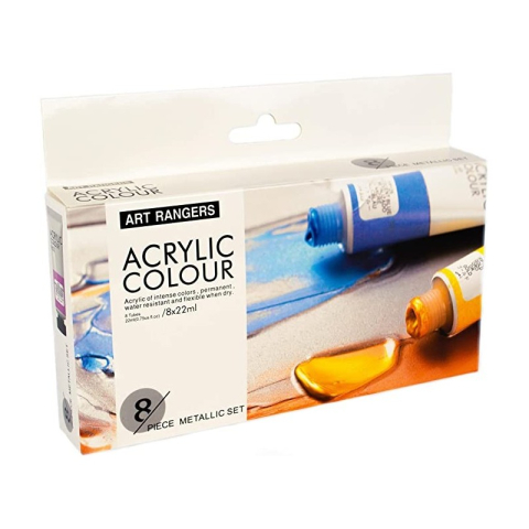 Culori acrilice Magi-Wap Art Rangers, 8 culori x 22ml, culori metalice, FEA0822T-M [2]