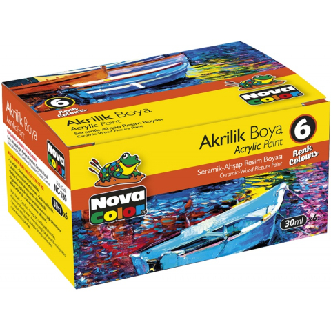 Art & Craft si Artizanat - Culori acrilice Nova Color, 6 culori x 30ml, NC-180