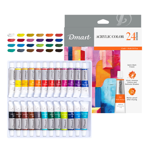 Markere POSCA, Carioci, Creioane si Vopsea Acrilica - Culori acrilice profesionale 24 culori 12ml dmast by pebeo