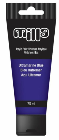 Acuarele, Tempera, Pensule si Blocuri de desen - Culori acrilice tempera 75ml albastru Milla