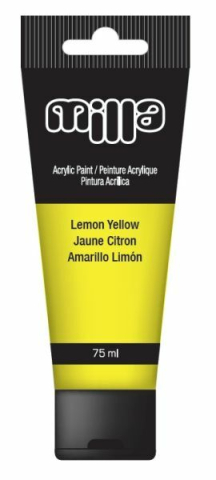 Acuarele, Tempera, Pensule si Blocuri de desen - Culori acrilice tempera 75ml galben Milla