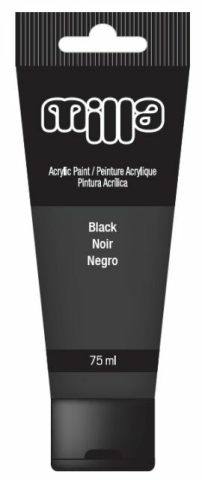 Acuarele, Tempera, Pensule si Blocuri de desen - Culori acrilice tempera 75ml negru Milla
