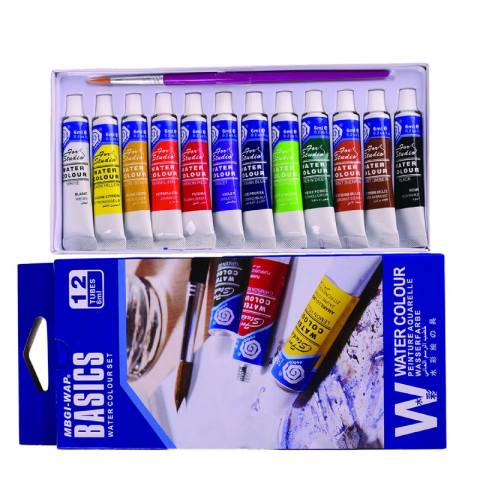 Acuarele, Tempera, Pensule si Blocuri de desen - Culori tempera Colorarte, cu pensula, 12 culori x 6ml, EW1206C