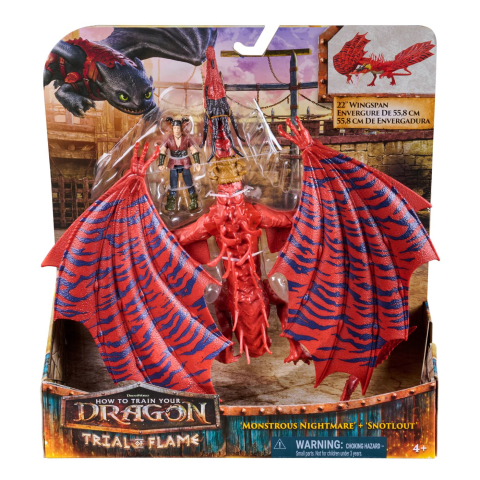 Jucării și Jocuri pentru copii - Cum sa iti dresezi dragonul incercarea flacarii set dragon monstrous nightmare si figurina snotlout
