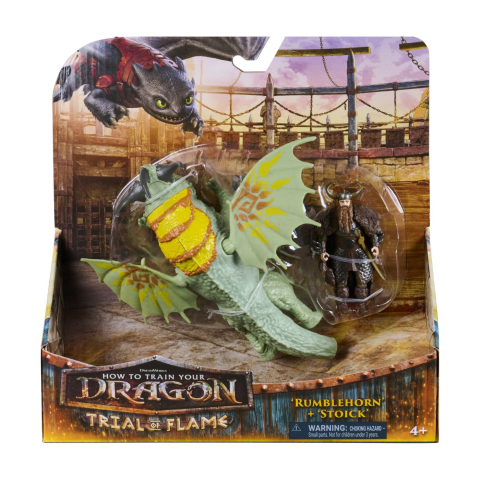 Jucării și Jocuri pentru copii - Cum sa iti dresezi dragonul incercarea flacarii set dragon rumblehorn si figurina stoick