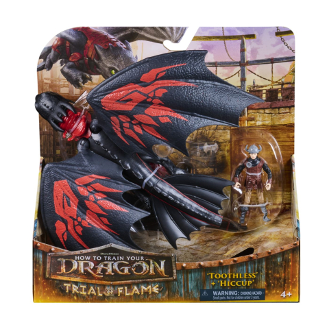 Jucării și Jocuri pentru copii - Cum sa iti dresezi dragonul incercarea flacarii set dragon tootless si figurina hiccup