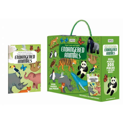 Puzzle 100 - 299 piese - Cunoaste si exploreaza - Puzzle Animale pe cale de disparitie (205 piese)