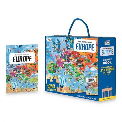 Puzzle 100 - 299 piese - Cunoaste si exploreaza - Puzzle Europa (210 piese)