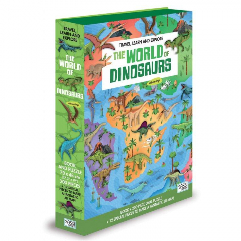 Puzzle 100 - 299 piese - Cunoaste si exploreaza - Puzzle Lumea dinozaurilor (200 piese)