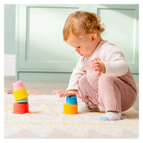 Cupe pentru stivuit din silicon pentru bebe, Tickit, copii varsta 0-3 ani [1]