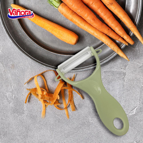 Curatator legume cu lama ceramica, 13x7.6 cm, vanora home (mix 3 culori in bax - 4 albastre, 4 roz, 4 verzi) [8]