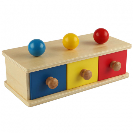 Jucării și Jocuri pentru copii - Jucarie material didactic Montessori - Cutia permanentei cu bila.