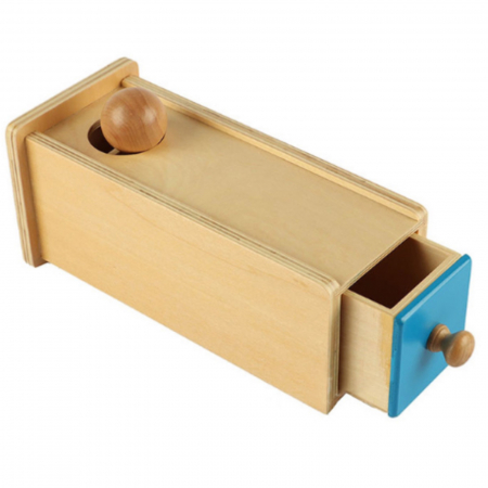 Jucării Montessori si Activități - Cutia permanentei cu bila si sertar - Material Montessori, jucarii.