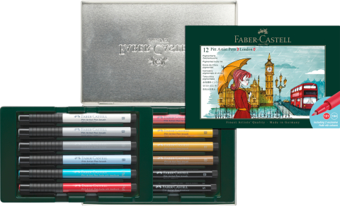 Cutie 12 culori pitt artist pen cities london faber-castell [3]
