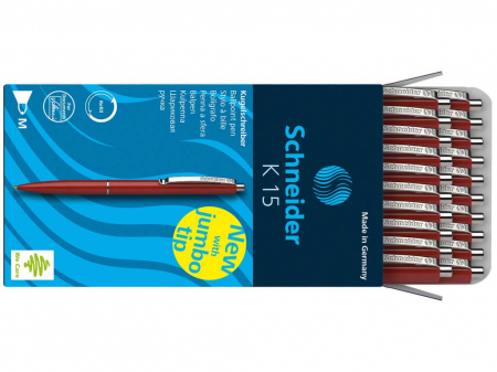 Birotică și Papetărie - Schneider - Cutie cu 20 de Pixuri K15, Rosu - Micostore.ro