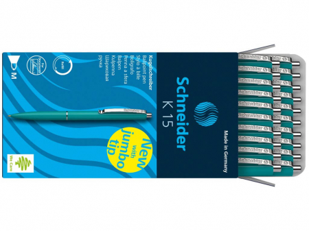 Birotică și Papetărie - Schneider - Cutie cu 20 de Pixuri K15, Verde - Micostore.ro