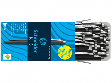 Birotică și Papetărie - Schneider - Cutie cu 50 de Pixuri K15, Negru - Micostore.ro