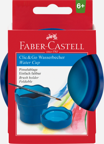 Cutie apa click-go albastra faber-castell