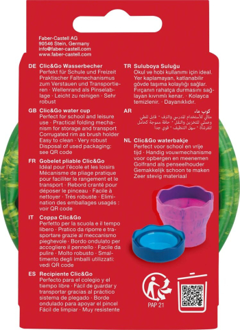 Cutie apa click&go dinozauri verde marmorat faber-castell [1]