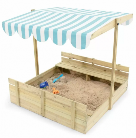 Jucării nisip, plajă și grădină - Cutie de nisip cu bancute si parasolar reglabil, Plum 25509