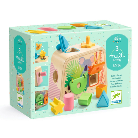 Jucării și Jocuri pentru copii - Cutie de sortat forme Multi Boita, Djeco Baiat, Fata, varsta 1 - 3 ani