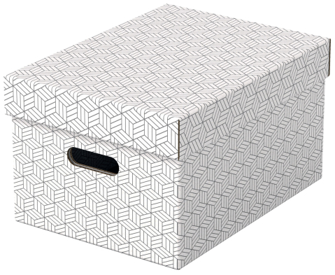 Birotică și Papetărie - Cutie depozitare cu capac 36 x 26 x 20 cm alba recycled fsc 3/set esselte