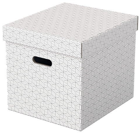 Birotică și Papetărie - Cutie depozitare cu capac 36 x 32 x 31cm alba recycled fsc 3/set esselte