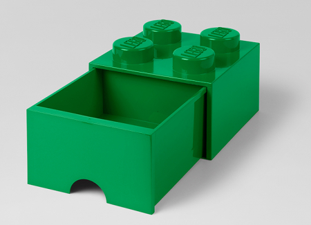 Cutie depozitare LEGO 2x2 cu sertar, verde [1]