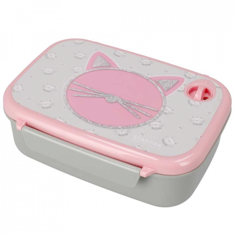 Cutie pentru pranz, caserola practica si incapatoare, cu model pisicuta [5]