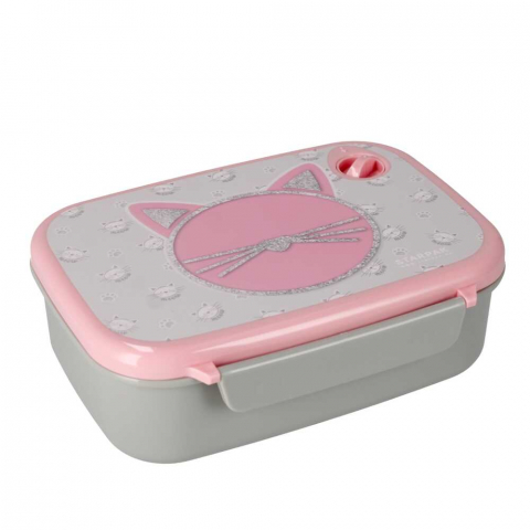 Cutie pentru pranz, caserola practica si incapatoare, cu model pisicuta [6]