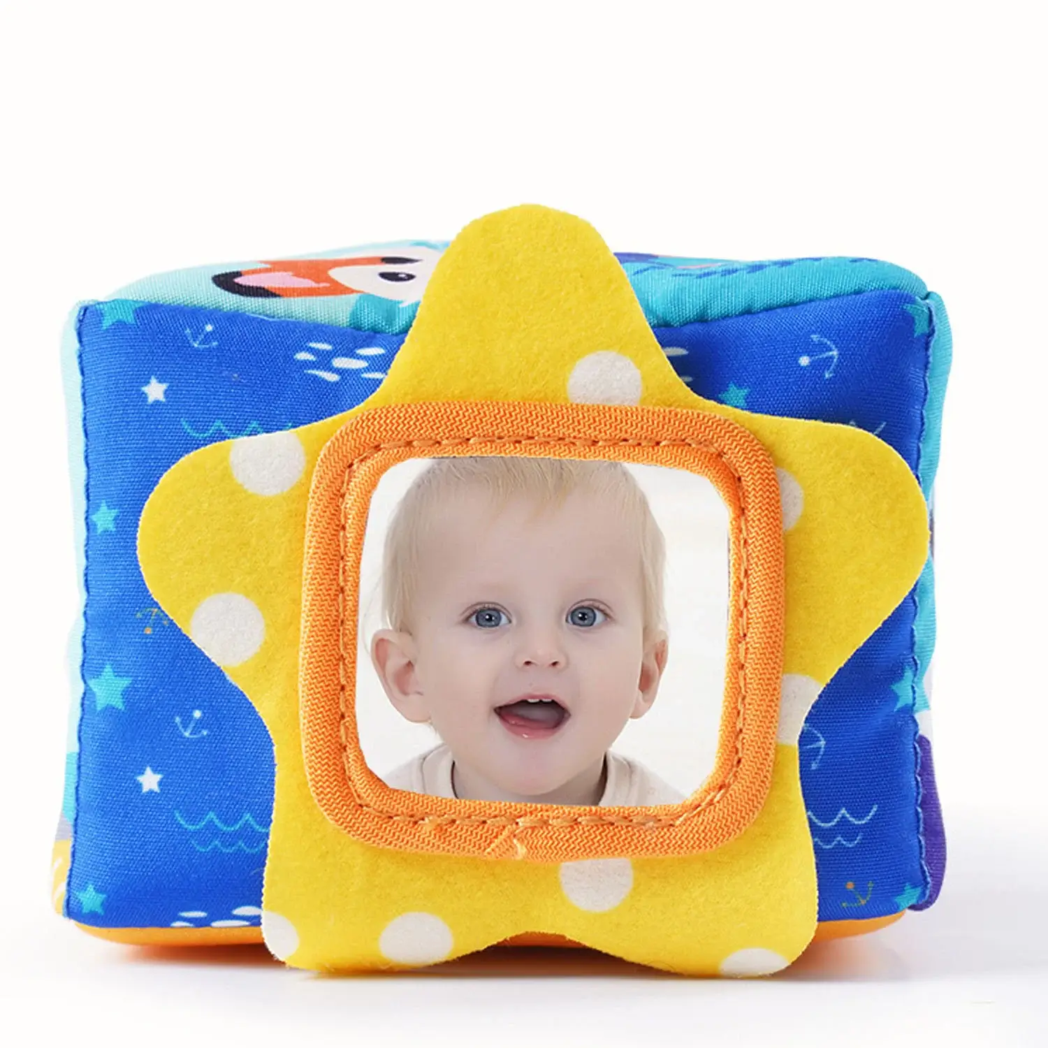 Jucarie Educativa si Senzoriala Bebe, Cutia cu Batiste si Servetele, 6 luni+ [2]
