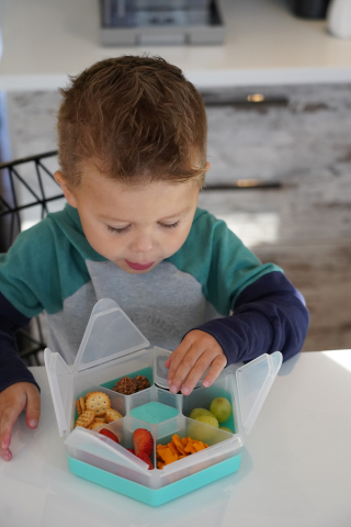 Cutie snack hexagon snackle 6 compartmente, melii, blue copii cu varsta peste 0 luni [7]